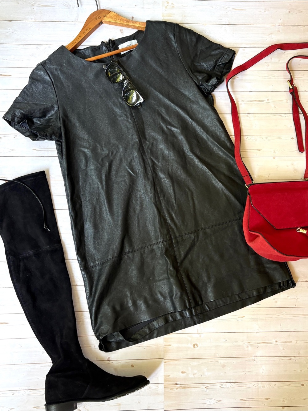 Minimum leather look dress